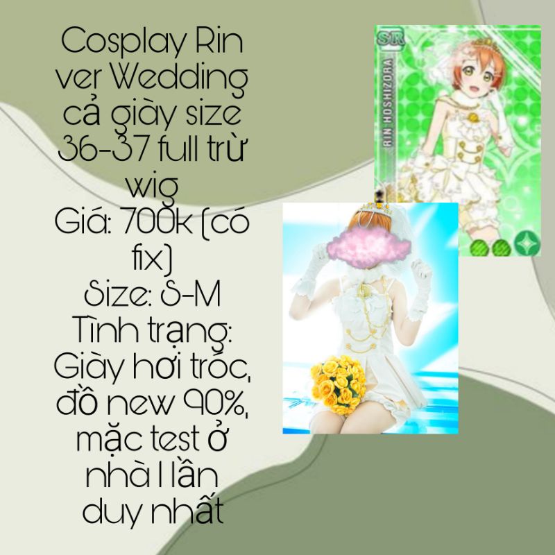 Có nhận trade Cosplay Rin Love Live ver Wedding