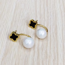 Bông Tai 4 Lá Titan Ko Đen Cao Cấp TT 2098 - TT 2098