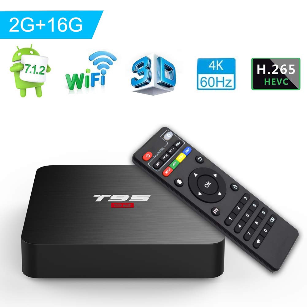 Đầu thu Android 7.1 Smart TV Box T95 S1 2GB+16GB S905W 2.4GHz WiFi 4K