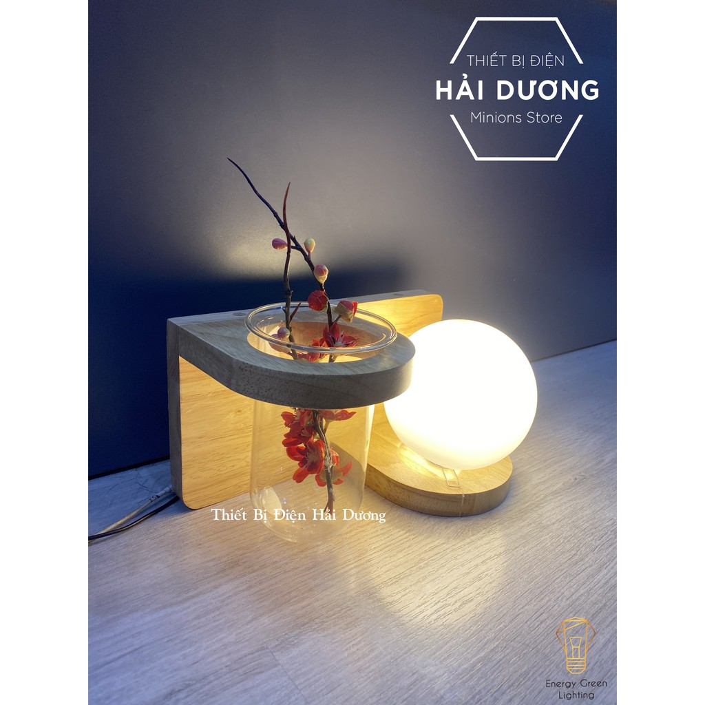 Đèn Tường Kệ Gỗ Chao Thủy Tinh Hiện Đại DT-2714 - Trang Trí Căn Phòng - Energy Green Lighting - Đã Bao Gồm Bóng