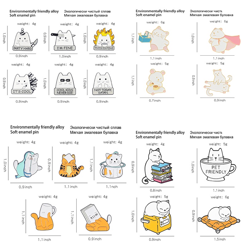 Ghim Cài Áo Kim Loại Hình Mèo Dễ Thương