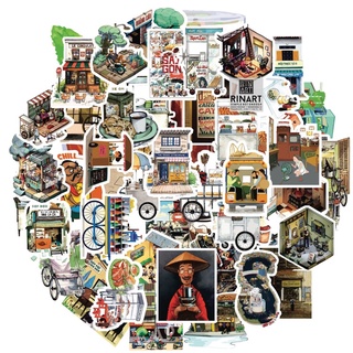 Set 100 sticker ký ức tuổi thơ hình ảnh thân thuộc dễ thương dùng dán trang trí điện thoại