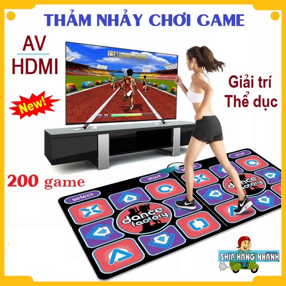 Thảm chơi game, thảm nhảy audition kết nối tivi, game vận động tại nhà bản cao cấp 2021 với 2 tay cầm và có tới 200 game