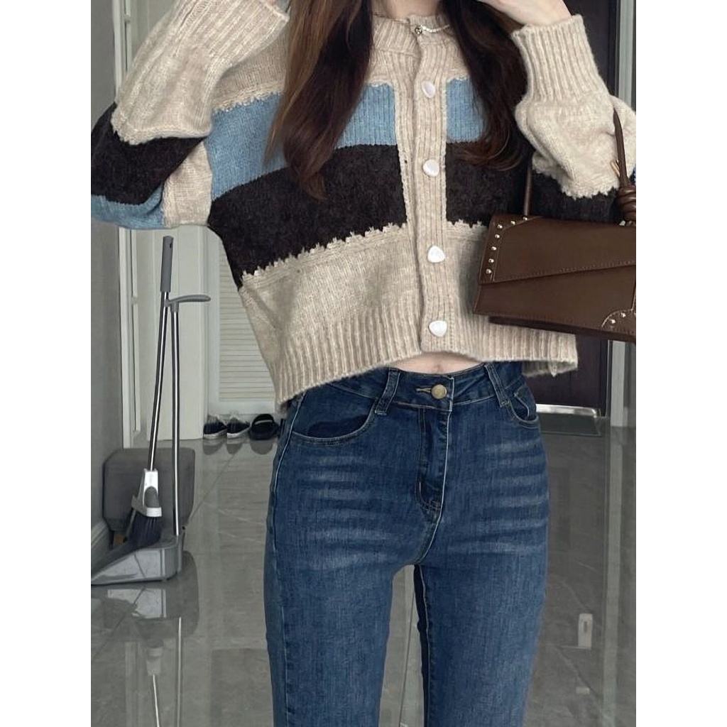  Xiaozhainv Quần jeans lưng cao ống loe thời trang Hàn Quốc xinh xắn dành cho nữ | BigBuy360 - bigbuy360.vn