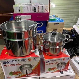 Bộ Nồi Hấp Inox 2 Tầng Có Kèm Xửng Hấp Đáy Từ Loại Tốt