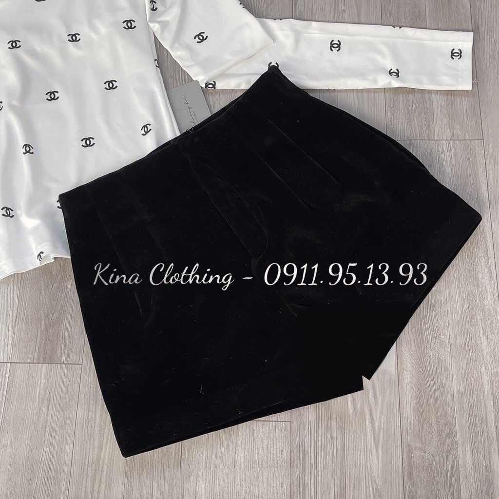 Quần short nhung nữ đen trơn basic năng động trẻ trung Q01