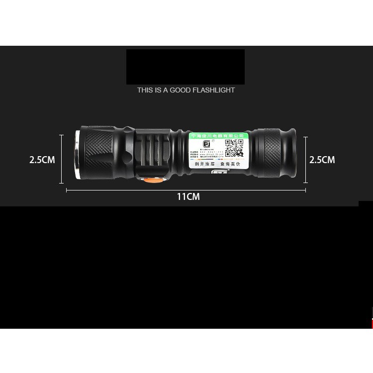 Đèn Pin Siêu Sáng mini T6 Chống Nước Pin Có Thể Sạc tiện dụng