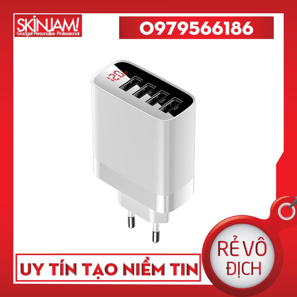 Củ Sạc Baseus Chia 4 Cổng USB Đa Năng Tốc Độ Nhanh 30W Dành Cho Điện Thoại IPhone 11 Pro Max Xiaomi Mi Samsung