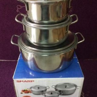 Bộ 3 Nồi Inox (HKM Sharp)