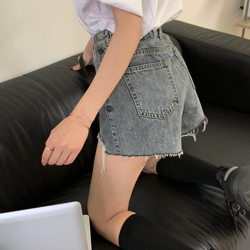 Quần Short Denim Nữ Lưng Cao Thời Trang Mùa Hè
