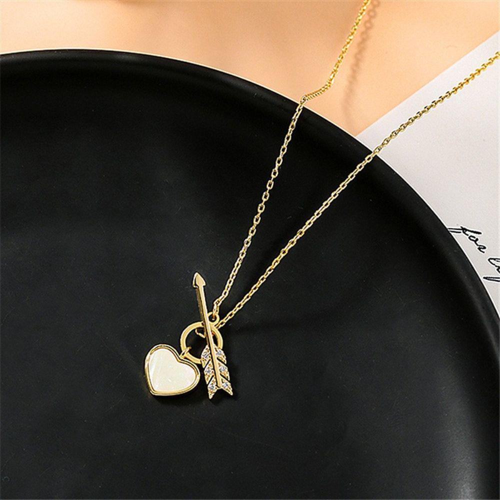 Qqmall Vòng cổ Hình Mũi Tên Trái Tim Thả Dầu Cá Tính Làm Quà Tặng Cho Nữ