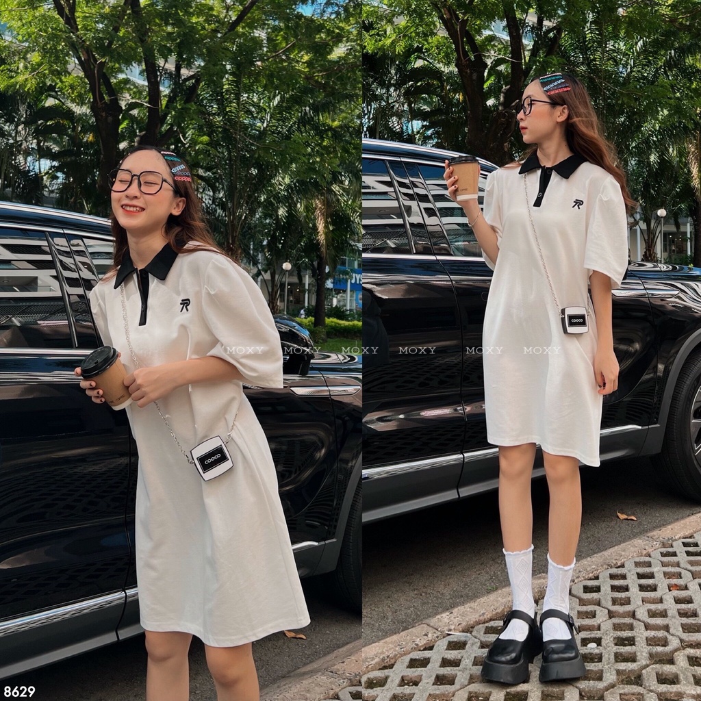 SP008629 - Đầm thun polo phối túi