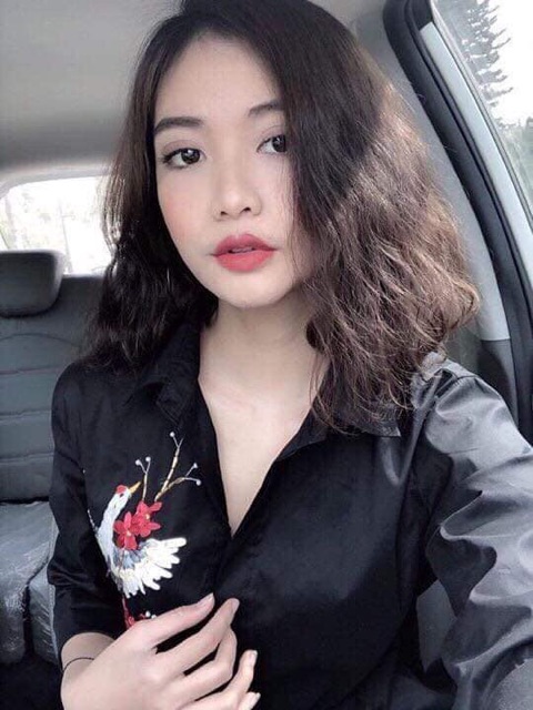 Áo Sơ Mi Thêu Nổi Hình Chim