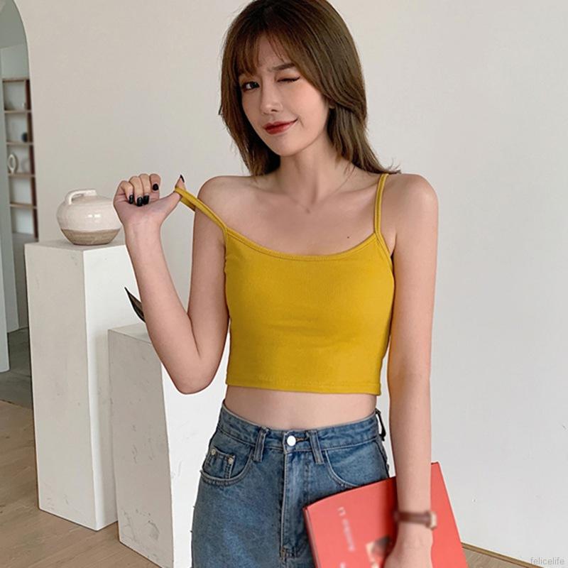 Áo hai dây màu trơn form ôm quyến rũ