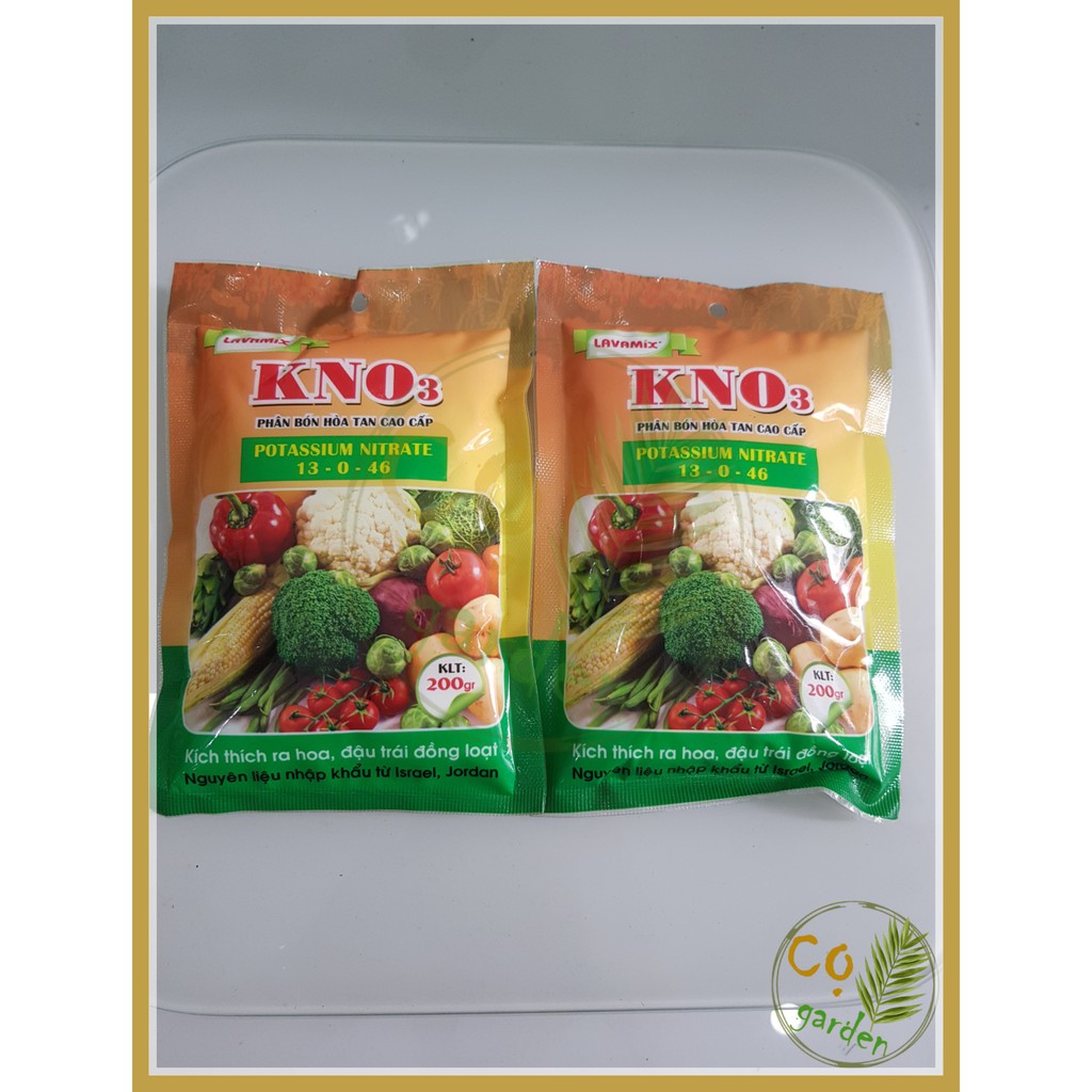 COMBO 2 túi Phân Bón Kali Nitrate 13-0-46 (Tăng tỉ lệ ra hoa - đậu quả) loại 200gr - Cọ garden