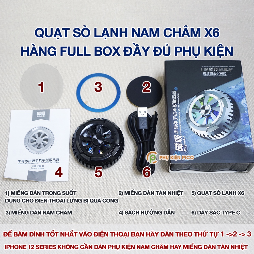 Quạt tản nhiệt điện thoại X42/X60 Ultra/X18/Al02/SL03/SL05 sò lạnh từ tính - Tản nhiệt máy tính bảng X65 / X12 Pro Max