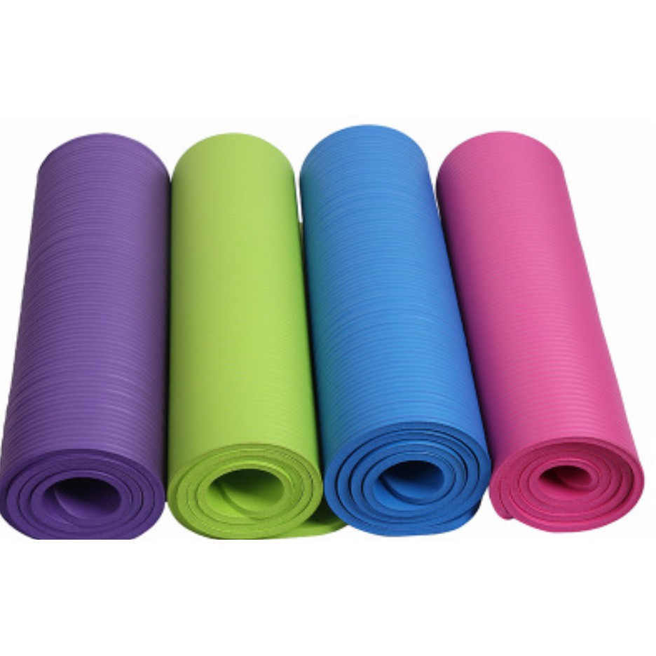 Thảm Yoga siêu bền loại dầy 10mm NBR Chống Trượt Cao Cấp KÈM Túi Day