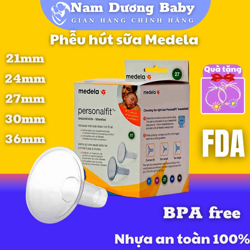 Phễu hút sữa Medela - Phễu Cứng cho máy hút sữa size từ 21mm - 24mm -27mm-30mm - 36mm ☑️Hãng sản xuất: MedelaUSA☑️