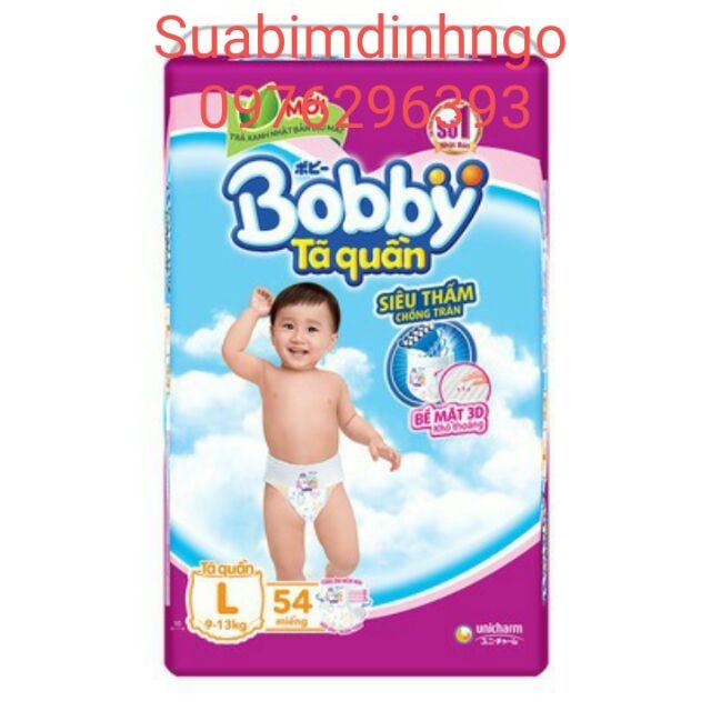 Bỉm quần Bobby M60,L54,Xl48,XXL44 mới cho bé
