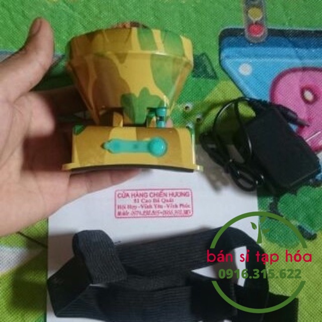 Đèn pin sạc đội đầu cỡ lớn A3 (kèm sạc và dây đeo)