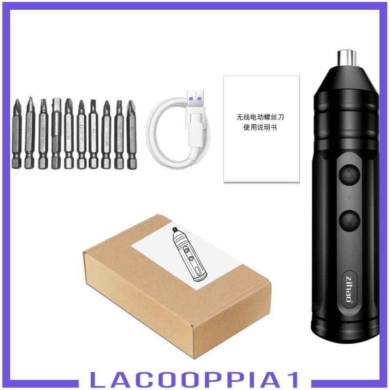 [Lacooppia1] Bộ Tuốc Nơ Vít Điện Mini Không Dây Cải Thiện Pin Lithium Sạc USB Tiếng Ồn Thấp Đa Năng Dùng Làm Việc Ngoà