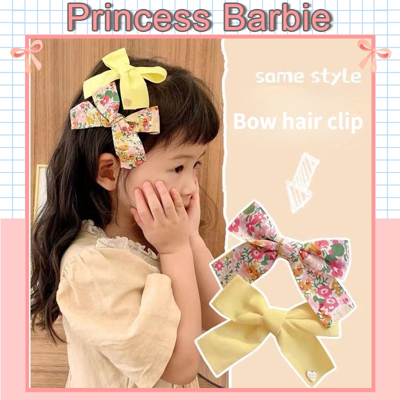 Bộ Kẹp Tóc Hình Nơ Họa Tiết Hoa Phong Cách Hàn Quốc Thời Trang Cho Nữ