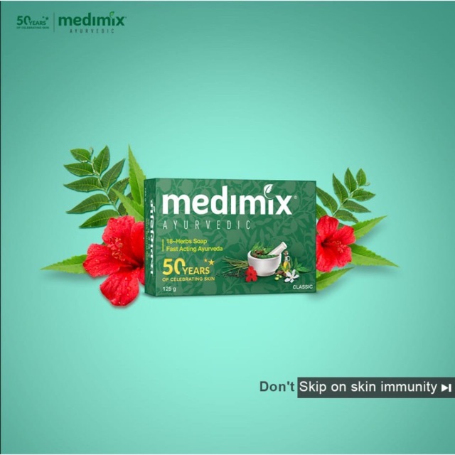 (2022) 125gr Xà Phòng Medimix Ngừa Mụn Lưng 18 Loại Thảo Dược Ayurveda (18 Herbs)