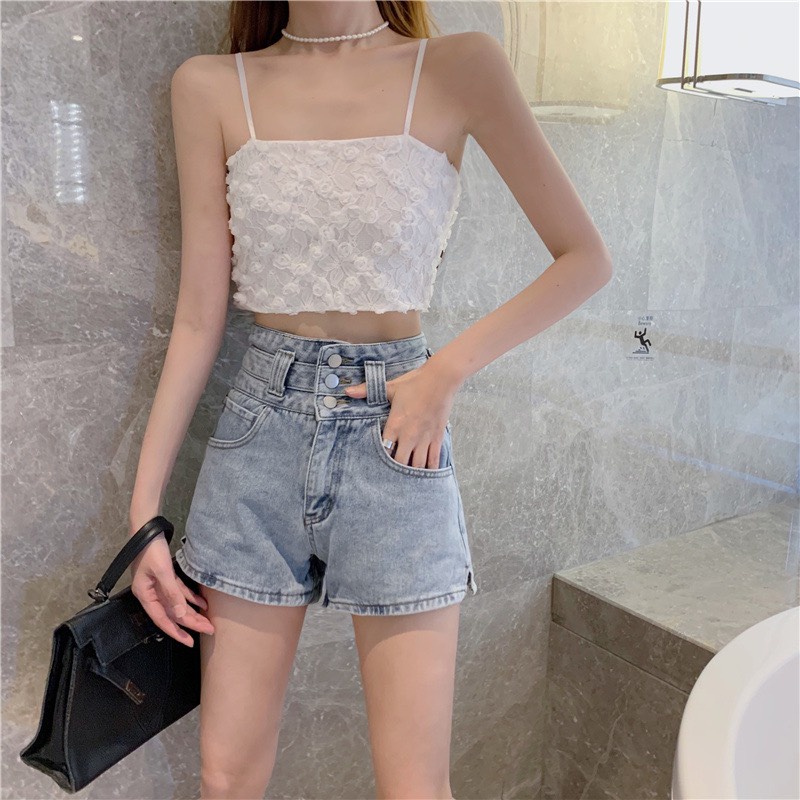 Áo lót bra 2 dây nữ ren hoa hồng công chúa thêu nổi thun lưng co giãn dáng lửng croptop hot trend 586