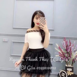 Áo trễ vai bo Thun