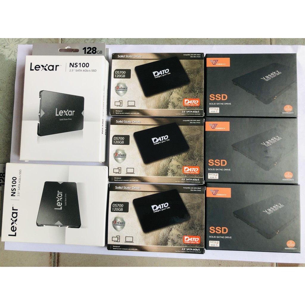 [SSD chính hãng - BH 36 tháng] Ổ cứng SSD Lexar , DATO, Vaseky, 120GB, 128GB, 240GB chuẩn SATA3 6Gbps KM cáp SATA.