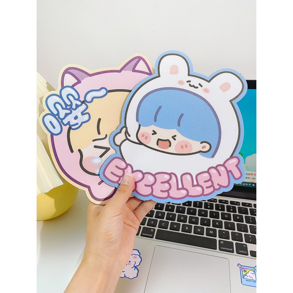 Tấm lót chuột, Bàn di chuột, Mousepad, Công chúa dễ thương cute phô mai que (20x20x0.3cm)