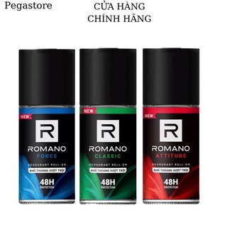 Lăn khử mùi hôi nách nam ROMANO Attitude Lăn nách Classic Deodorant Roll-on Lăng nách 50ml