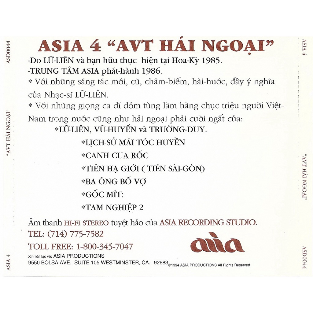 đĩa cd nhạc asia 6