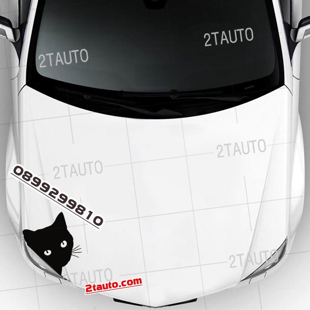 Tem decal HÌNH CON MÈO dán xe nhiều kích thước, chống thấm nước, logo CHÚ MÈO dán trang trí ô tô xe hơi - MẪU 2
