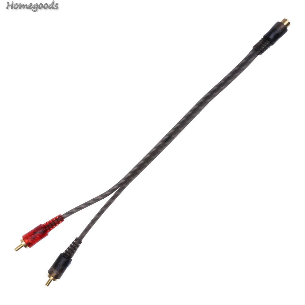 1 Cáp Chuyển Đổi Âm Thanh 27cm 1 Rca Sang 2 Rca Cho Xe Hơi