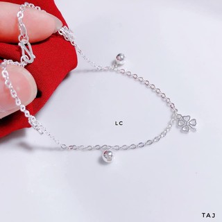 lắc chân bạc nữ gắn 💥CHUÔNG VÀ CỎ 4 LÁ💥 năng động cá tính(chuẩn bạc,ảnh thật,giá tận gốc)