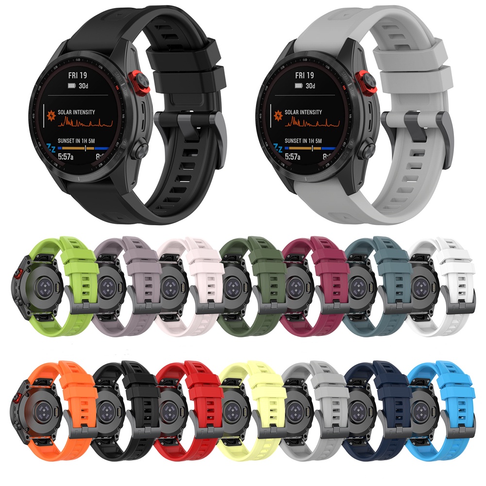 Dây Đeo Thay Thế Chất Liệu Silicon Phối Khóa Kim Loại Thời Trang Cho Garmin Fenix 7 7s 7x 20/22/26mm