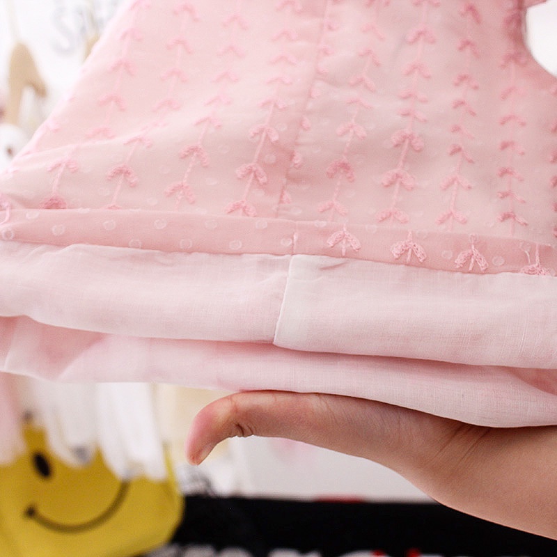 Đầm sườn xám  tay ngắn chất vải cotton phong cách trung hoa cho bé gái 0-5 tuổi