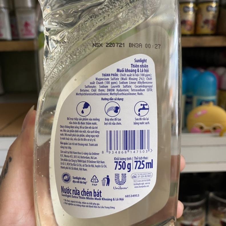 Sunlight Nước rửa chén bát 3 loại chai 750g