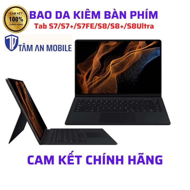 Bao da kèm bàn phím Samsung Galaxy Tab S7, S7 FE , S7 Plus, Galaxy Tab S8, S8 Plus - Chính Hãng