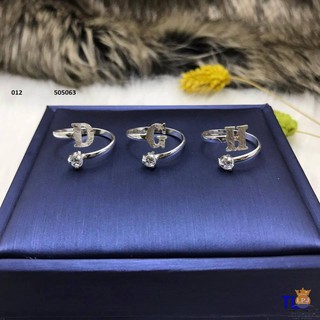Nhẫn bạc chữ cái theo tên đính đá độc đáo