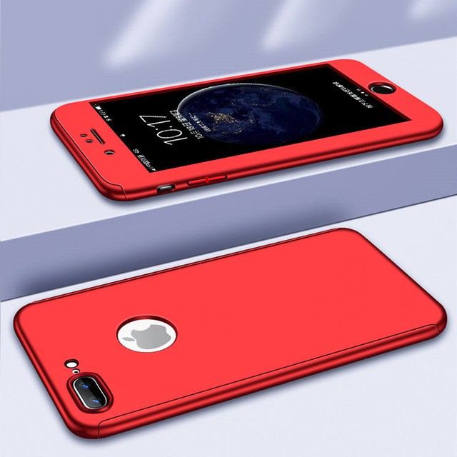 Ốp điện thoại kính cường lực cứng bảo vệ toàn diện 360 độ cho iPhone 11 12 Pro Max 6 6s7 8 Plus X XS Max 6PLUS 7PLUS