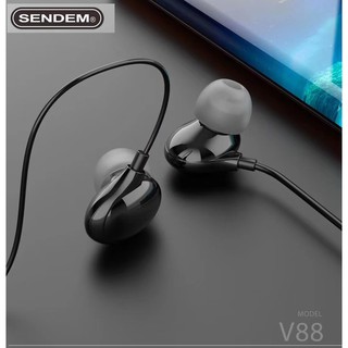 Tai nghe nhét tai sendem v88 3.5mm đeo êm tai, nghe nhạc ấm, bass cực hay hàng chính hãng sendem