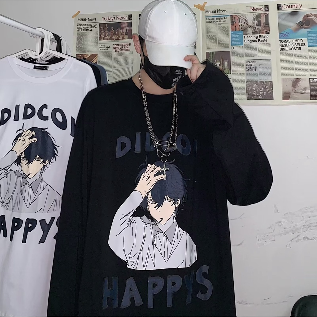 Áo Thun Dáng Rộng In Họa Tiết Hoạt Hình Phong Cách Hip Hop Hàn Quốc Thời Trang Cho Nam Và Nữ size M-5XL