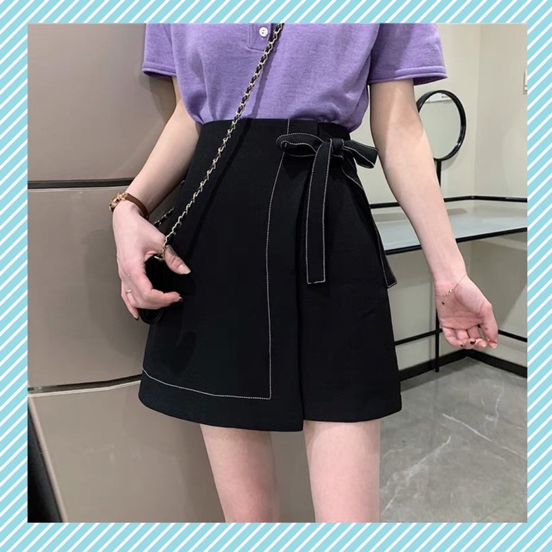 Chân váy chữ A buộc nơ chéo