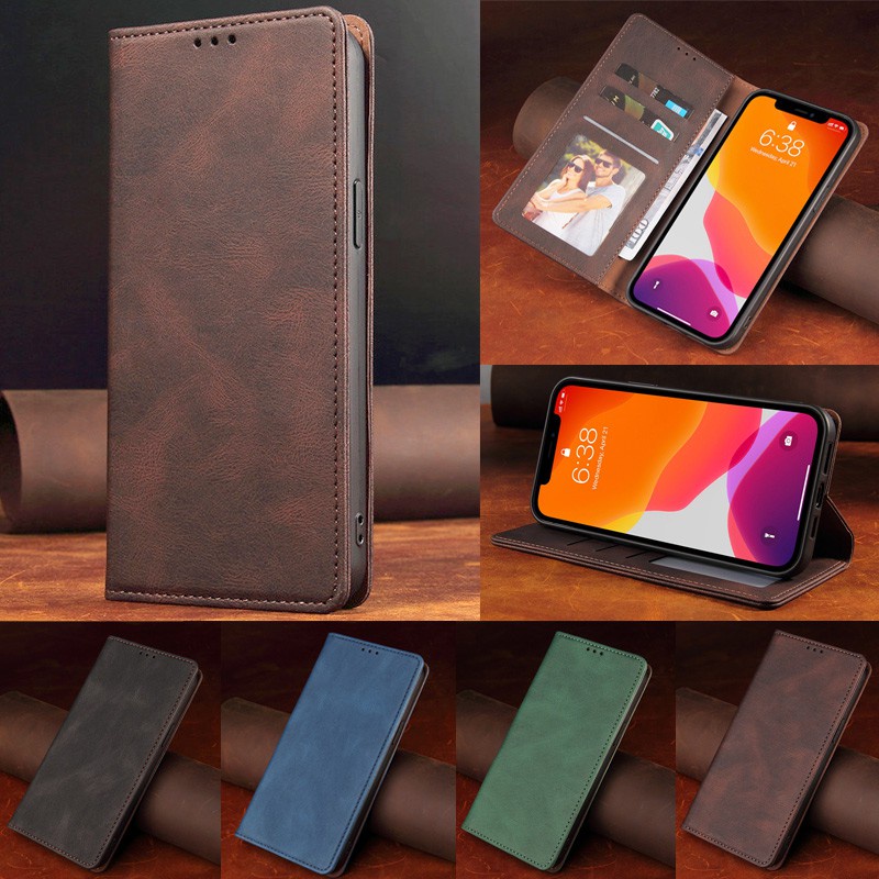 Bao Da Pu Điện Thoại Nắp Lật Mỏng Nhẹ Kiểu Ví Khóa Nam Châm Samsung Galaxy A52S A52 4g A72 4g A02 A12 A32 A42 A21S A02S A22 A03s Ốp