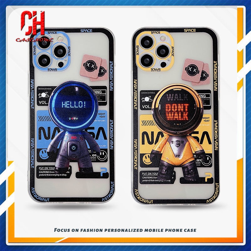 Transparent Astronaut Soft TPU Compatible For IPhone Case 12 11 13 PRO MAX 6 7 6S 8 Plus X XR XS MAX 11 12 13 Mini Se 2020 6SPlus 7Plus 6Plus 8Plus XSMAX