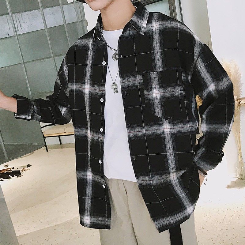 Áo sơ mi dài tay kẻ caro nam phong cách Hàn Quốc - KB01 KB06 | BigBuy360 - bigbuy360.vn