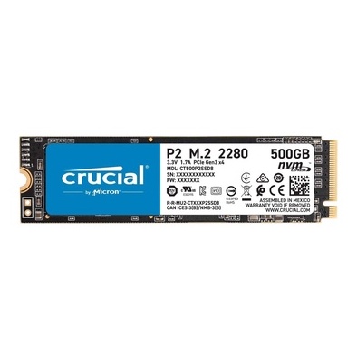 SSD Crucial P2 500GB NVMe PCIe Gen 3x4 M.2 2280