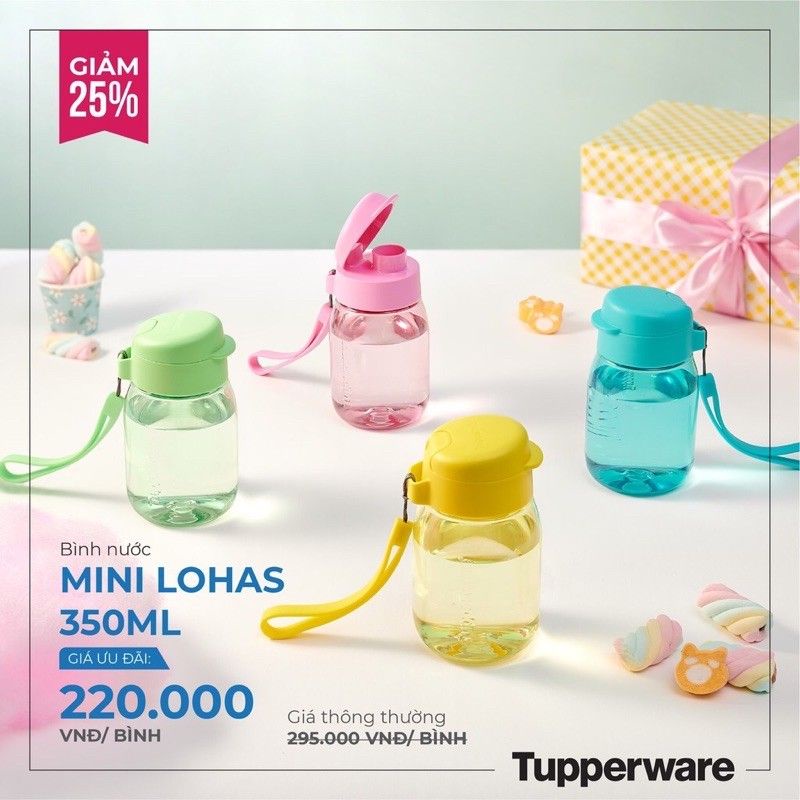 bình tupperware mini Lohas 350ml
